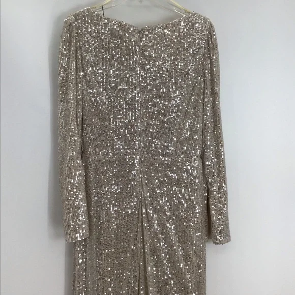 IEENA /MAC DUGGAL NWT Sequin Stretch Wrap Maxi Gown Formal Wedding Party Size 8 - Picture 10 of 14